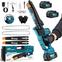 Mini-Akku-Kettensäge 8 Zoll – Bürstenloser 1300-W-Motor, 2× 4,0-Ah 21-V-Akkus, 2 Ketten, automatische Kettenschmierung, leicht