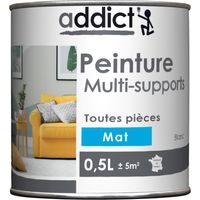 Peinture Cendre Mat Addict 0.5l Multisupport, Finition Mate, Couleur Cendre - Addict