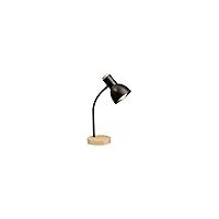 BEL AIR HOME Schreibtischlampe ARGOS 40 cm, schwarz, Naturholz und Metall Flexibler Hals, rutschfester Fuß, cable mit Schalter Effiziente und stilvolle Beleuchtung