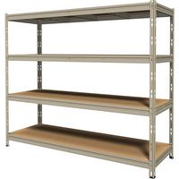 Kit scaffale legno metallo, 4 ripiani