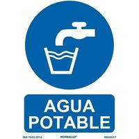 Señal de obligación con tintas UV Agua Potable SEKURECO 800 x 1200 mm PVC 3 mm