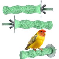 Juego de 2 perchas lavables, piedra para afilar picos y lima de uñas para periquitos y jaulas para pájaros pequeños