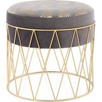 Tabouret semi artisanal ZAFA 40x40 gris et or