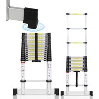 TolleTour Échelle télescopique escabeau Pro 4,4m avec stabilisateur, 150kg, antidérapante