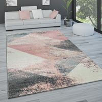 Paco Home Tappeto Salotto Moderno Pelo Corto Pastello Vintage Astratto Diversi Stili 80x150 cm, Multicolore