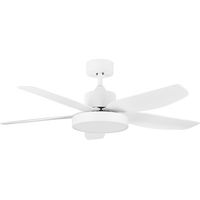 Deckenventilator mit LED-Beleuchtung Fernbedienung Leise 6 Geschwindigkeiten 5 Flügel mit 116 cm Winter-Sommer-Modus