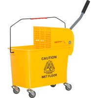 Cubo de Fregar 20L avec Ruedas Escurridor Cubo Fregona Séparateur Eau 60x27x70,5 cm Amarillo