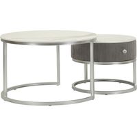 COFFEE TABLES GREYS SET 2 PCS CM Ø 70X45-50X40