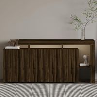 Buffet 4 portes décor noyer à cadre ouvert AURA