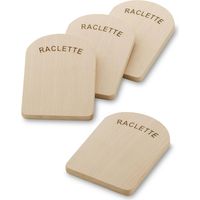 set di sottopentole per raclette 4 pezzi BAAR, tavola per raclette in legno 14 x 9,5 cm, legno di faggio, sottopentole per raclette, parcheggio per raclette