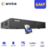 ANNKE 8CH NVR Ultra HD POE Video Surveillance System H.265+ PoE NVR Home Surveillance System- 2TB HDD