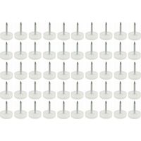 50x Embout de pied chaise a clouer diamètre 15mm plastique blanc rond Meuble Patin Guide Clou Protection