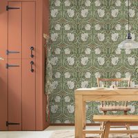 Papier peint intissé à motif floral vert 1005 x 52cm – Raccord droit 41.14cm – Colle directement sur le mur – Entretien facile