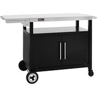Royal Gourmet – Chariot à plancha avec armoire de rangement – Dessus en acier inox – Table latérale pliable – Grand espace de stockage pour barbecue