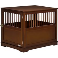 PawHut Hundekäfig, Haustierkäfig, Hundehütte für mittelgroße Hunde, Hundebox Indoor, Tierkäfig mit abschließbarer Tür, Braun, 80,5 x 59,5 x 67,5 cm