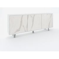 Madia buffet 3 ante design moderna Velbruk - Effetto marmo bianco