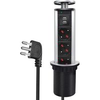 Multipresa da Scrivania a Scomparsa con 2 USB 2,1A 3 Prese Universale 10/16A Torretta da Tavolo Colonnina con Protezione Spina 16A