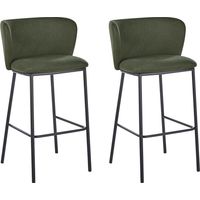 Set mit 2 Barstühlen MINA Dunkelgrün