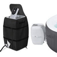 Housse De Chauffage pour Spa,Housse de Pompe de Chauffage, Housse de Spa imperméable,Couvercle De Pompe De Chauffage De Spa pour Spa,Housse de Spa Ajustable et Pliable avec Cordon et Boucle