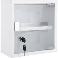 Tzmo Armario botiquín compacto de metal blanco 25x12x25 cm