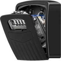 BUNTHAUS Secure Key Box, Superior Large Key Box, Key Safe with 4 Digit Numeric Code, Secure Wall Key Box for Indoor, Outdoor, Home, Office, Garage, School, Gymnasium, (Black)