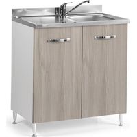 Sottolavello 2 ante 80 cm con lavello incluso colore olmo
