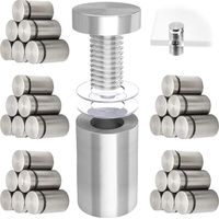 30pcs 12×20mm Stainless Steel Advertising Screws, Screw Glass Spacer Bracket, Advertising Screw Glass Spacers, Advertising Screws for Advertising Fasteners, Silver