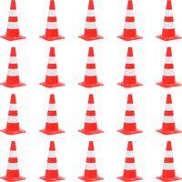 vidaXL Reflective Traffic Cones 20 pcs Red and White 50 cm