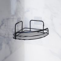 DK HOME Cesta de Ducha esquinera Premium negro