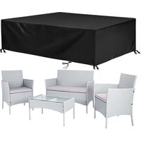 4 Pieces Rattan Furniture Outdoor Patio Set Garden Table Chairs with Protective Cover Grey