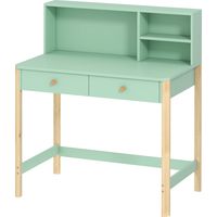 Bureau enfant 3 compartiments 2 tiroirs Vert 90x52x105 cm