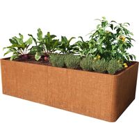 PRIMEYARD Huerto urbano MARIO, acero corten, 200x107x60 cm, Set con base perforada, aspecto óxido