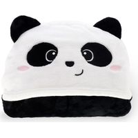 Legami - Coperta con Cappuccio Cosy Hugs Tema Panda, con Tasche Scaldamani e Cappuccio, Coperta in Poliestere, Chiusura a Bottone, 150 x 125 cm