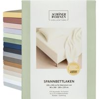 SCHÖNER WOHNEN sábana ajustable FLAT - 1 unidad 140x200 cm, Blanco