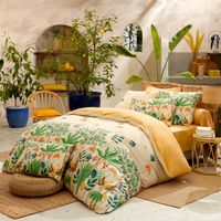 Housse de couette percale de coton 80 fils tropical Vert 280x240 cm