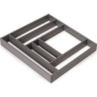 Emuca Ausziehbarer Schubladenorganisator 600x500, Aluminium, Anthrazitgrau