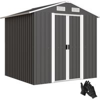 Capanno da Giardino in Acciaio con 2 Porte Scorrevoli, Nero, 2,6 m²