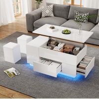 Wohnzimmertisch höhenverstellbar Stauraum 100 50 45 cm OKMYHOME