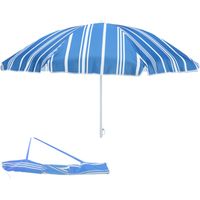 Sonnenschirm rund 1,80m Blau Streifen Polyester-X11000440-blau