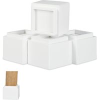 Relaxdays Möbelerhöher 4er Set, Erhöhung um 8,5 cm, für Tische, Stühle und andere Möbel, HxBxT 10x11,5x11,5 cm, weiß