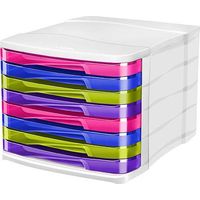 Module de classement Cep Gloss coffre blanc 8 tiroirs multicolores