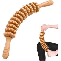 Massagerolle aus Holz, gebogenes Design, therapeutische Massagewerkzeuge für Körperformung, Lymphdrainage und Cellulite-Reduktion, tragbares Massagegerät für Beine, Bauch und Rücken