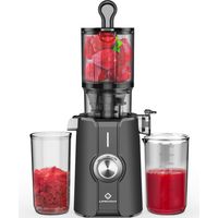 Extracteur de Jus Sans Préparation -115mm Pour Fruits et Légumes - 1,2 L - 99% Pureté du Jus Élevée -Noir