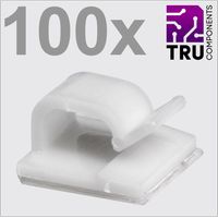 TRU COMPONENTS T24CA021 Kabelclip selbstklebend TC-12888440 Bündel-Ø-Bereich 1 bis 7 mm Weiß 100 S