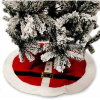 Tappeto Gonna Copertura Base Albero di Natale Natalizio Rosso e Bianco 120 cm