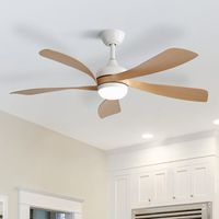 Ventilatore da soffitto moderno da 132 cm, per interni/esterni, con luce e telecomando, giallo