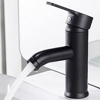 Matte Black Faucet Copper Bathroom Sink Mixer Tap Matte Hot Cold Water Basin Sleek faucets and retro design Single hole lever faucet Durable basin