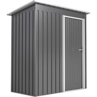 cabane Attrezzi en Tetto Inclinato et porte Scorrevole, en Acciaio e PP, 163x89x182 cm, gris Chiaro