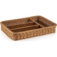 Panier à couverts avec séparations 40 x 30 cm H 6,5 cm marron polypropylène WEAVER PRO - Was Germany