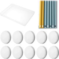 10 Pièces Rideau Douche Aimant Blanc Poids Rond, Poids de Draperie Magnétique, Poids Rideau de Douche Pince Empêche Le Rideau de Douche de Bouger avec Le Vent, pour Rideaux Nappes